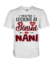 One Blessed Nani - Red V-Neck T-Shirt tile