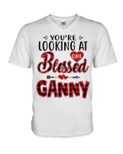 One Blessed Ganny - Red V-Neck T-Shirt tile