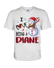 I Love Being A Diane - Xmas V-Neck T-Shirt tile