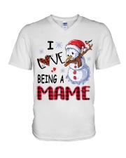 I Love Being A Mame - Xmas V-Neck T-Shirt tile