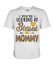 One Blessed Mommy - Leo V-Neck T-Shirt tile