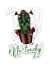 Skull - No Touchy Sticker - 6 pack (Vertical) front
