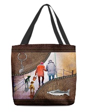 Let's Go Fishing Leather All-over Tote front