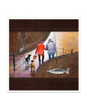 Let's Go Fishing Leather Sticker tile