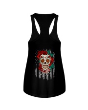 Skull Rose Flag - 2 Sides front Ladies Flowy Tank tile