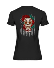 Skull Rose Flag - 2 Sides front Premium Fit Ladies Tee tile