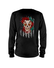 Skull Rose Flag - 2 Sides front Long Sleeve Tee tile