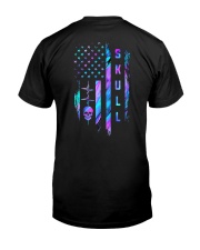 Skull Blue Flag 2 Sides Premium Fit Mens Tee tile