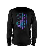 Skull Blue Flag 2 Sides Long Sleeve Tee tile