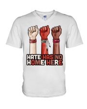 Native - Hate Has No Home Here Flag V-Neck T-Shirt tile