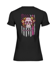Breast Cancer Sugar Skull Premium Fit Ladies Tee tile