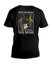 Black Cat Social Distancing 2 Sides V-Neck T-Shirt tile