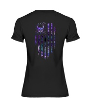 Skull - Hologram Flag 2 Sides Premium Fit Ladies Tee tile