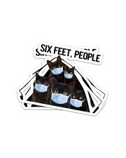 Black Cat Six Feet People Sticker - 2 pack (Vertical) front