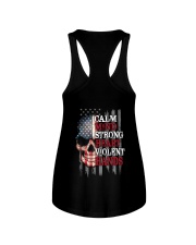 Skull Strong Heart 2 Sides Ladies Flowy Tank tile