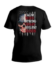 Skull Strong Heart 2 Sides V-Neck T-Shirt tile