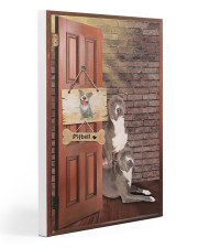 Pitbull Dogs At Door Gallery Wrapped Canvas Prints tile