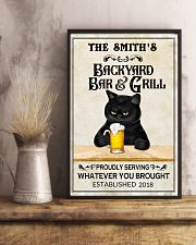 Custom Cat Grilling Bar Personalized Name 11x17 Poster lifestyle-poster-3