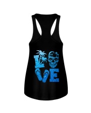 Skull Blue Rain 2 Sides Ladies Flowy Tank tile
