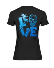 Skull Blue Rain 2 Sides Premium Fit Ladies Tee tile