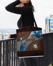 A girl who loves turlte animal for turtle lovers All-over Tote aos-all-over-tote-lifestyle-front-05