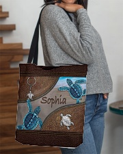 A girl who loves turlte animal for turtle lovers All-over Tote aos-all-over-tote-lifestyle-front-09