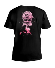 Breast Cancer Rose Smoke 2 Sides V-Neck T-Shirt tile