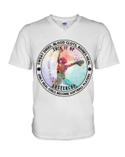Real Girls Become Softball V-Neck T-Shirt tile