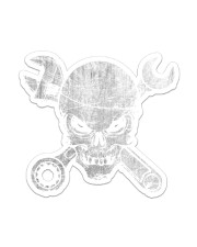 Skull Mechanic - Dislike For Stupid People 2 Sides Sticker tile