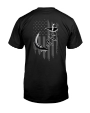 Fishing Hook Inside Us Flag 2 Sides Classic T-Shirt back