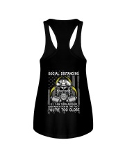 Skull American Football Social Distancing Ladies Flowy Tank tile
