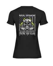 Skull American Football Social Distancing Premium Fit Ladies Tee tile
