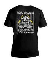 Skull American Football Social Distancing V-Neck T-Shirt tile