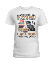 My book and I are having the moment Ladies T-Shirt tile