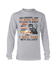 My book and I are having the moment Long Sleeve Tee tile