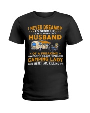 A supper cool camping husband Ladies T-Shirt tile