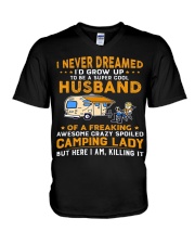A supper cool camping husband V-Neck T-Shirt tile