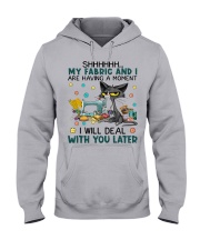 My fabric and I are having a moment Quilt Hooded Sweatshirt tile