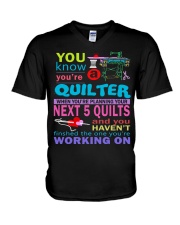 Best summer gift for quilting lovers V-Neck T-Shirt tile