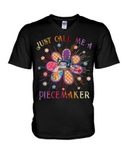 Just call me e piecemaker V-Neck T-Shirt tile