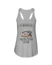 Quilting lady borned in June Ladies Flowy Tank tile