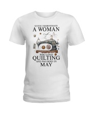 Quilting lady borned in May Ladies T-Shirt tile