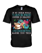 Crocheting makes you thin V-Neck T-Shirt tile