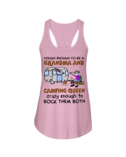 Tough enough to be a grandma and camping queen Ladies Flowy Tank tile
