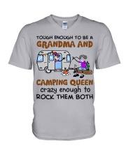 Tough enough to be a grandma and camping queen V-Neck T-Shirt tile