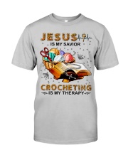Jesus is my savior Crocheting is my therapy Classic T-Shirt front