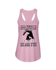 A woman cannot survive on self-quarantine Horse Ladies Flowy Tank tile