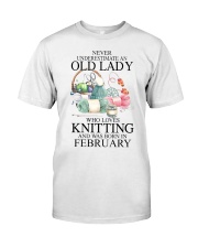 Knitting lady borned in February Classic T-Shirt tile