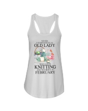 Knitting lady borned in February Ladies Flowy Tank tile
