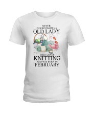 Knitting lady borned in February Ladies T-Shirt tile